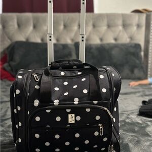 Black and White Polka Dot Rolling Luggage